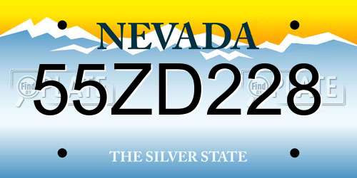 55ZD228 Nevada License Plate
