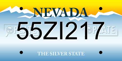 55ZI217 Nevada License Plate