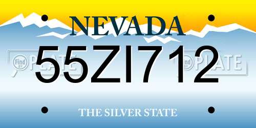 55ZI712 Nevada License Plate