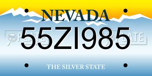 55ZI985 Nevada License Plate