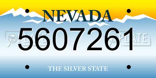 5607261 Nevada License Plate