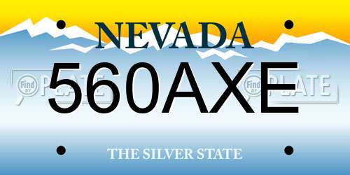 560AXE Nevada License Plate