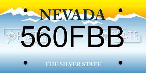 560FBB Nevada License Plate