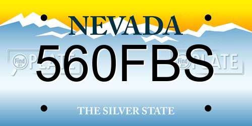 560FBS Nevada License Plate