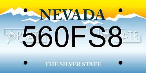 560FS8 Nevada License Plate