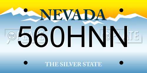 560HNN Nevada License Plate