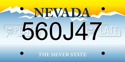 560J47 Nevada License Plate