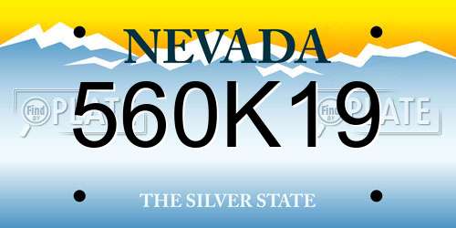 560K19 Nevada License Plate