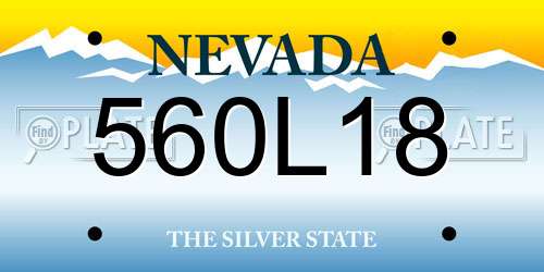 560L18 Nevada License Plate