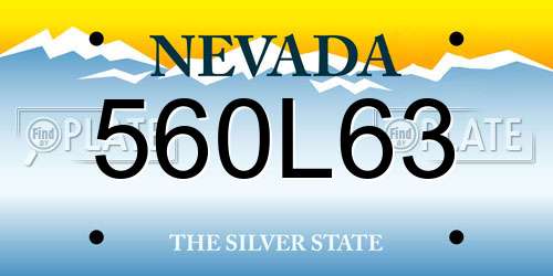 560L63 Nevada License Plate