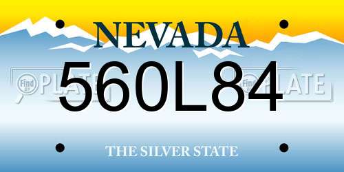 560L84 Nevada License Plate