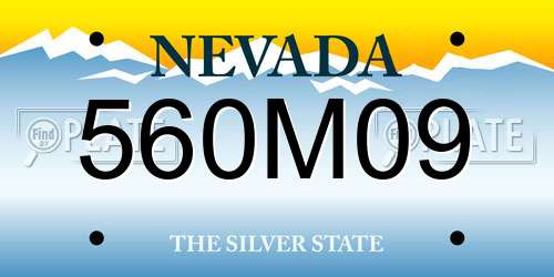 560M09 Nevada License Plate