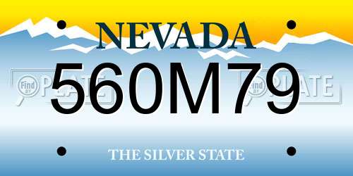 560M79 Nevada License Plate