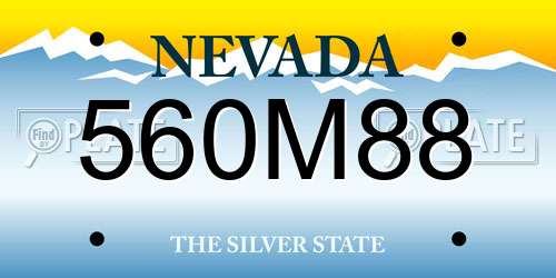 560M88 Nevada License Plate