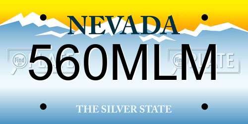 560MLM Nevada License Plate