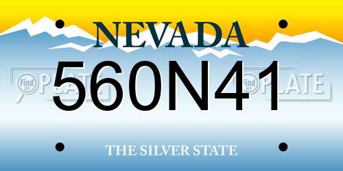 560N41 Nevada License Plate