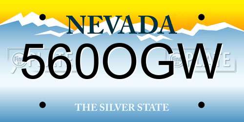 560OGW Nevada License Plate