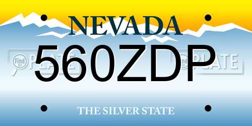 560ZDP Nevada License Plate