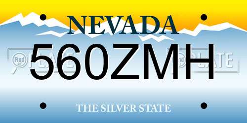 560ZMH Nevada License Plate