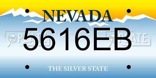 5616EB Nevada License Plate
