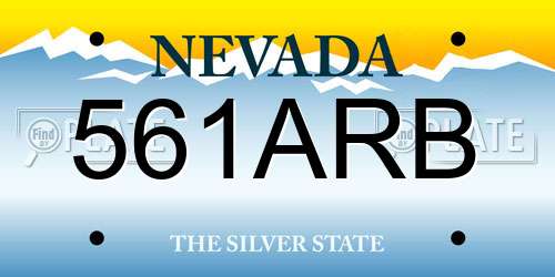 561ARB Nevada License Plate