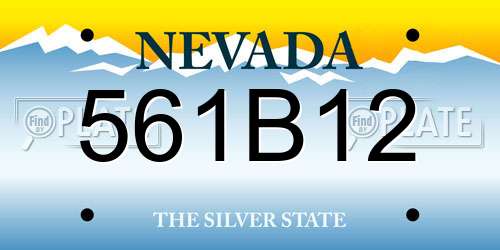 561B12 Nevada License Plate