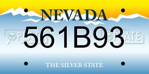 561B93 Nevada License Plate