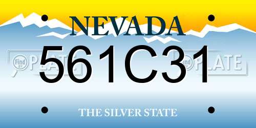 561C31 Nevada License Plate