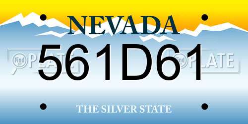 561D61 Nevada License Plate