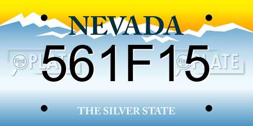 561F15 Nevada License Plate