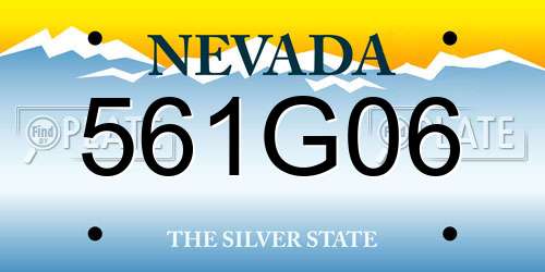 561G06 Nevada License Plate