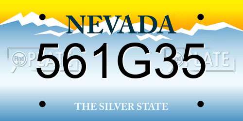 561G35 Nevada License Plate