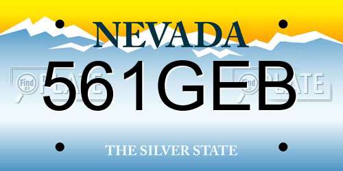 561GEB Nevada License Plate