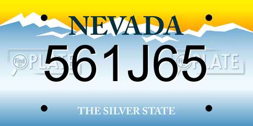 561J65 Nevada License Plate