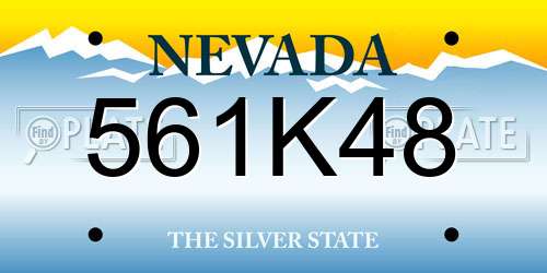 561K48 Nevada License Plate