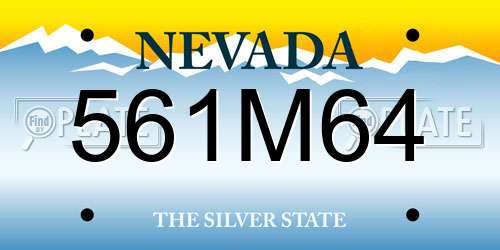 561M64 Nevada License Plate