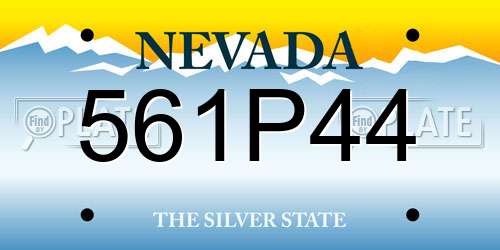561P44 Nevada License Plate