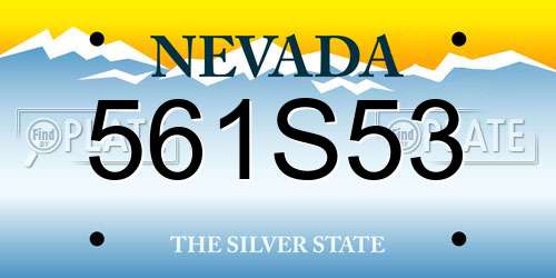 561S53 Nevada License Plate