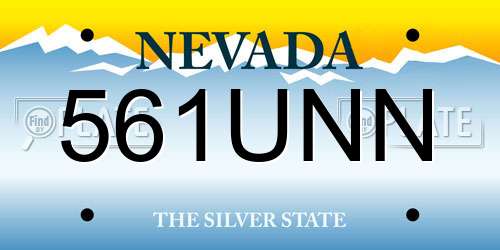 561UNN Nevada License Plate
