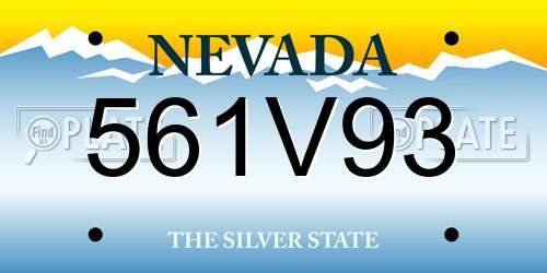 561V93 Nevada License Plate