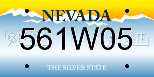 561W05 Nevada License Plate