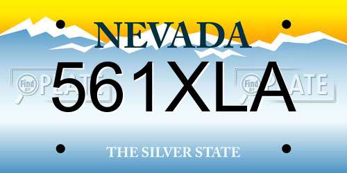 561XLA Nevada License Plate