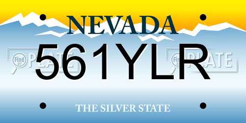 561YLR Nevada License Plate