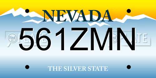 561ZMN Nevada License Plate