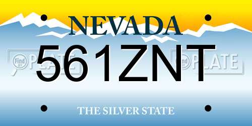 561ZNT Nevada License Plate