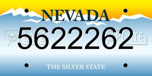 5622262 Nevada License Plate