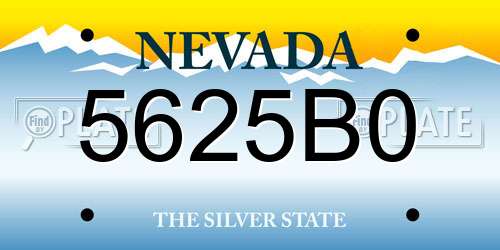 5625B0 Nevada License Plate