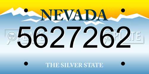 5627262 Nevada License Plate