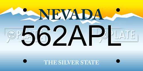 562APL Nevada License Plate