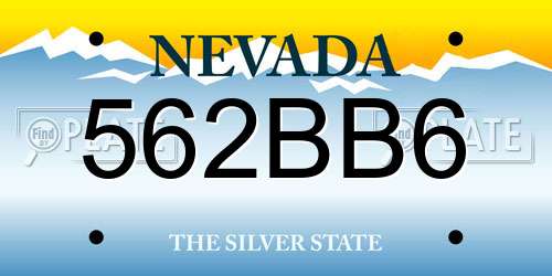 562BB6 Nevada License Plate